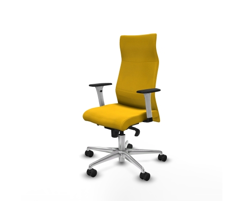 Piqueras y Crespo Albacete direcci?n sincro bali amarillo brazos 1D blancos base aluminio ruedas 65 nailon