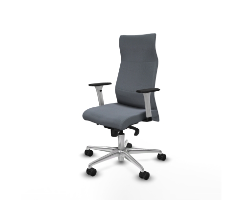Piqueras y Crespo Albacete direcci?n sincro bali gris brazos 1D blancos base aluminio ruedas 65 nailon