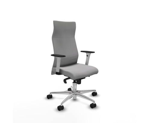 Piqueras y Crespo Albacete direcci?n sincro bali gris claro brazos 1D blancos base aluminio ruedas 65 nailon