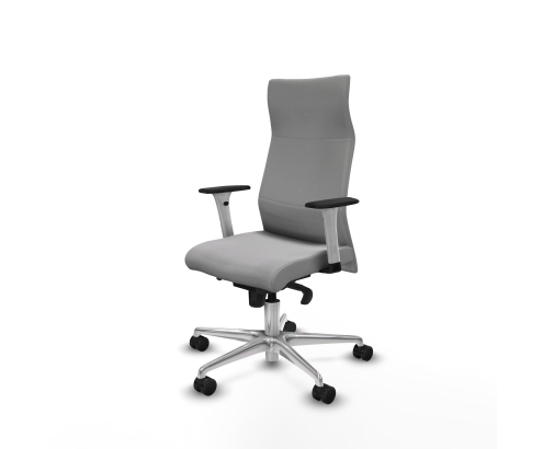 Piqueras y Crespo Albacete direcci?n sincro bali gris claro brazos 1D blancos base aluminio ruedas 65 nailon