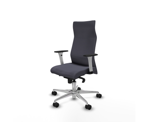 Piqueras y Crespo Albacete direcci?n sincro bali gris oscuro brazos 1D blancos base aluminio ruedas 65 nailon