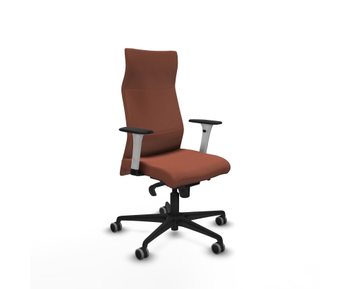 Piqueras y Crespo Albacete direcci?n sincro bali marr?n brazos 1D blancos base nailon ruedas 65 engomadas