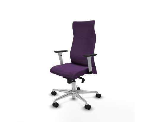 Piqueras y Crespo Albacete direcci?n sincro bali morado brazos 1D blancos base aluminio ruedas 65 nailon