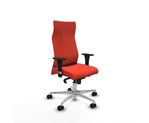 Piqueras y Crespo Albacete direcci?n sincro bali naranja oscuro brazos 1D cromados base aluminio ruedas 65 nailon