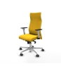 Piqueras y Crespo Albacete direcci?n sincro similpiel amarillo brazos 1D blancos base aluminio ruedas 65 engomadas