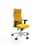 Piqueras y Crespo Albacete direcci?n sincro similpiel amarillo brazos 2D base blanca ruedas 65 nailon