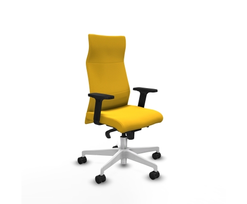 Piqueras y Crespo Albacete direcci?n sincro similpiel amarillo brazos 2D base blanca ruedas 65 nailon