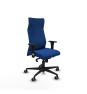 Piqueras y Crespo Albacete direcci?n sincro similpiel azul brazos 1D cromados base nailon ruedas 65 engomadas