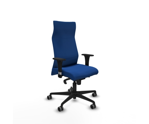 Piqueras y Crespo Albacete direcci?n sincro similpiel azul brazos 1D cromados base nailon ruedas 65 engomadas