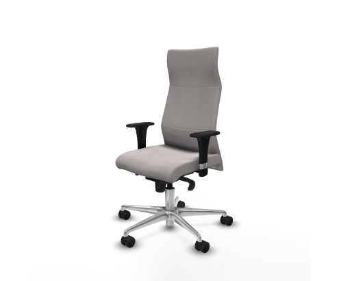Piqueras y Crespo Albacete direcci?n sincro similpiel blanco brazos 1D cromados base aluminio ruedas 65 nailon