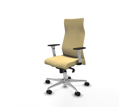 Piqueras y Crespo Albacete direcci?n sincro similpiel crema brazos 1D blancos base aluminio ruedas 65 nailon