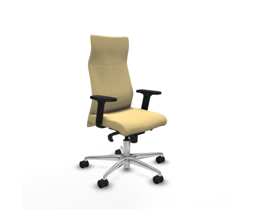 Piqueras y Crespo Albacete direcci?n sincro similpiel crema brazos 2D base aluminio ruedas 65 nailon