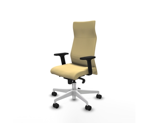 Piqueras y Crespo Albacete direcci?n sincro similpiel crema brazos 2D base blanca ruedas 65 nailon