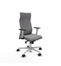 Piqueras y Crespo Albacete direcci?n sincro similpiel gris brazos 1D blancos base aluminio ruedas 65 nailon
