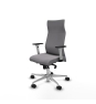 Piqueras y Crespo Albacete direcci?n sincro similpiel gris brazos 1D blancos base aluminio ruedas 65 nailon