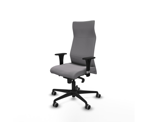 Piqueras y Crespo Albacete direcci?n sincro similpiel gris brazos 1D cromados base nailon ruedas 65 engomadas