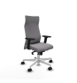 Piqueras y Crespo Albacete direcci?n sincro similpiel gris brazos 2D base blanca ruedas 65 nailon