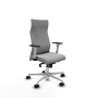 Piqueras y Crespo Albacete direcci?n sincro similpiel gris claro brazos 1D blancos base aluminio ruedas 65 nailon