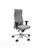 Piqueras y Crespo Albacete direcci?n sincro similpiel gris claro brazos 1D cromados base aluminio ruedas 65 nailon