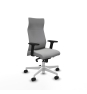Piqueras y Crespo Albacete direcci?n sincro similpiel gris claro brazos 2D base blanca ruedas 65 nailon