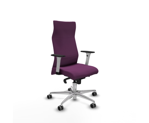 Piqueras y Crespo Albacete direcci?n sincro similpiel morado brazos 1D blancos base aluminio ruedas 65 engomadas
