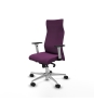 Piqueras y Crespo Albacete direcci?n sincro similpiel morado brazos 1D blancos base aluminio ruedas 65 nailon