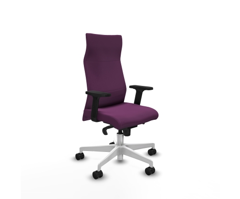 Piqueras y Crespo Albacete direcci?n sincro similpiel morado brazos 2D base blanca ruedas 65 nailon