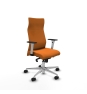 Piqueras y Crespo Albacete direcci?n sincro similpiel naranja brazos 1D blancos base aluminio ruedas 65 nailon