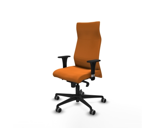 Piqueras y Crespo Albacete direcci?n sincro similpiel naranja brazos 1D cromados base nailon ruedas 65 engomadas