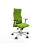 Piqueras y Crespo Albacete direcci?n sincro similpiel pistacho brazos 1D blancos base aluminio ruedas 65 nailon