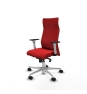 Piqueras y Crespo Albacete direcci?n sincro similpiel rojo brazos 1D blancos base aluminio ruedas 65 nailon