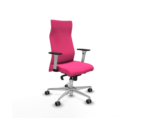 Piqueras y Crespo Albacete direcci?n sincro similpiel rosa brazos 1D blancos base aluminio ruedas 65 engomadas