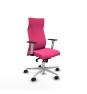 Piqueras y Crespo Albacete direcci?n sincro similpiel rosa brazos 1D blancos base aluminio ruedas 65 nailon