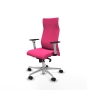 Piqueras y Crespo Albacete direcci?n sincro similpiel rosa brazos 1D blancos base aluminio ruedas 65 nailon