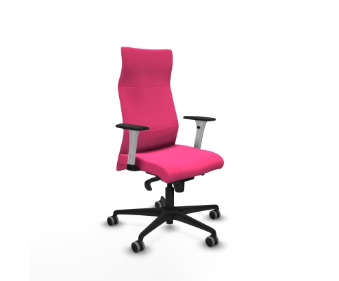Piqueras y Crespo Albacete direcci?n sincro similpiel rosa brazos 1D blancos base nailon ruedas 65 engomadas