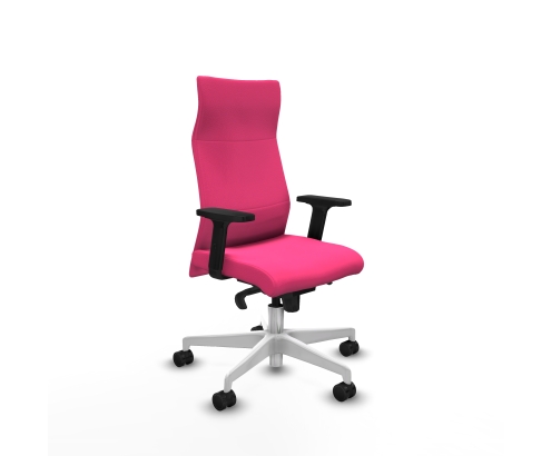 Piqueras y Crespo Albacete direcci?n sincro similpiel rosa brazos 2D base blanca ruedas 65 nailon