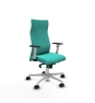 Piqueras y Crespo Albacete direcci?n sincro similpiel turquesa brazos 1D blancos base aluminio ruedas 65 nailon