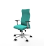 Piqueras y Crespo Albacete direcci?n sincro similpiel turquesa brazos 1D blancos base aluminio ruedas 65 nailon