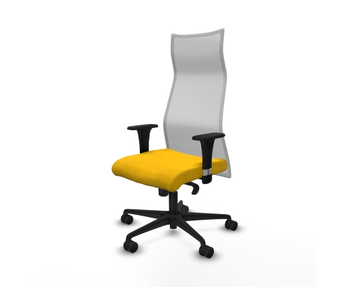 Piqueras y Crespo Albacete malla sincro malla blanca bali amarillo brazos 1D base nailon ruedas 65 mm nailon