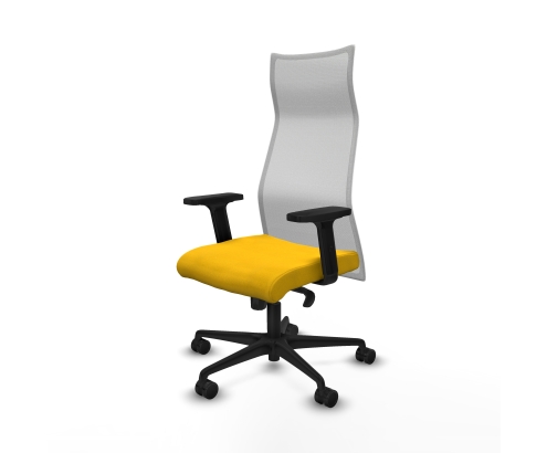 Piqueras y Crespo Albacete malla sincro malla blanca bali amarillo brazos 2D base nailon ruedas 65 mm nailon