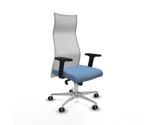 Piqueras y Crespo Albacete malla sincro malla blanca bali azul cielo brazos 2D base aluminio ruedas 65mm engomadas