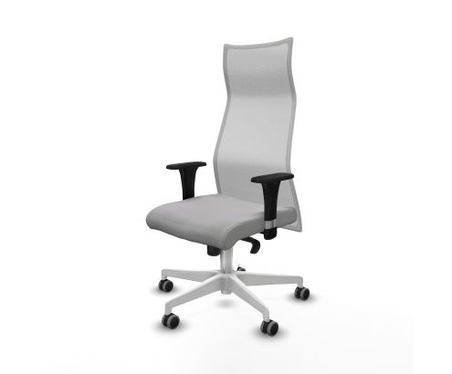 Piqueras y Crespo Albacete malla sincro malla blanca bali gris claro brazos 1D base blanca ruedas 65mm engomadas
