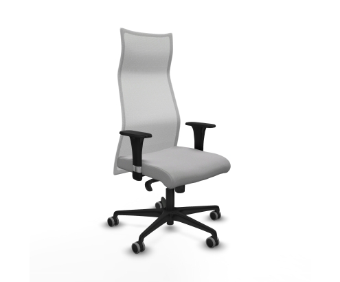 Piqueras y Crespo Albacete malla sincro malla blanca bali gris claro brazos 1D base nailon ruedas 65mm engomadas