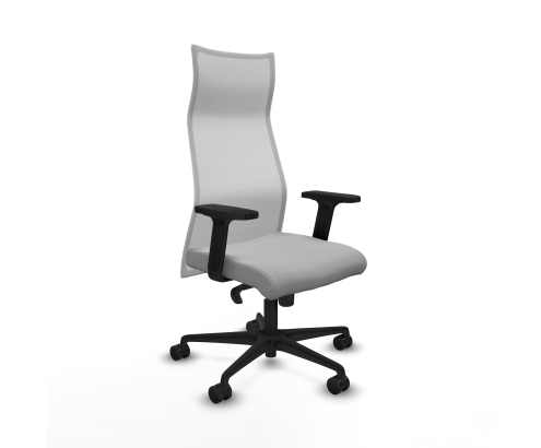 Piqueras y Crespo Albacete malla sincro malla blanca bali gris claro brazos 2D base nailon ruedas 65 mm nailon
