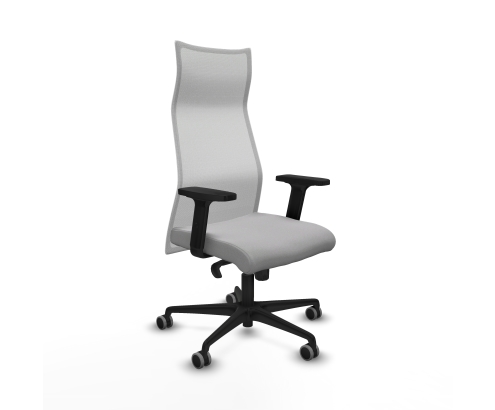 Piqueras y Crespo Albacete malla sincro malla blanca bali gris claro brazos 2D base nailon ruedas 65mm engomadas