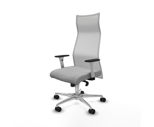 Piqueras y Crespo Albacete malla sincro malla blanca bali gris claro brazos blancos base aluminio ruedas 65 mm nailon