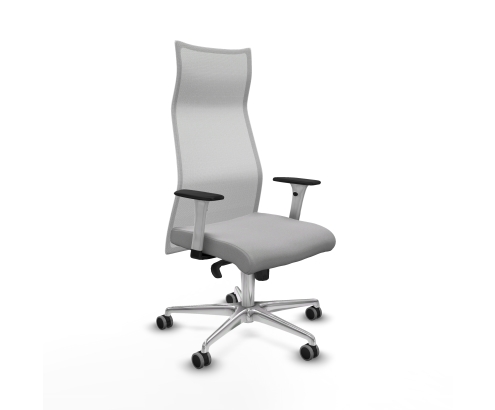 Piqueras y Crespo Albacete malla sincro malla blanca bali gris claro brazos blancos base aluminio ruedas 65mm engomadas