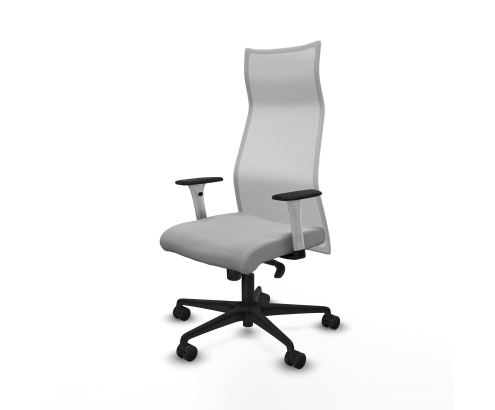 Piqueras y Crespo Albacete malla sincro malla blanca bali gris claro brazos blancos base nailon ruedas 65 mm nailon