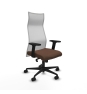 Piqueras y Crespo Albacete malla sincro malla blanca bali marr?n oscuro brazos 2D base nailon ruedas 65 mm nailon