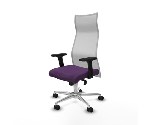 Piqueras y Crespo Albacete malla sincro malla blanca bali morado brazos 2D base aluminio ruedas 65 mm nailon